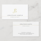 Moderner Monogram Elegant Template Consultant Visitenkarte (Vorne/Hinten)