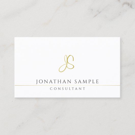 Moderner Monogram Elegant Template Consultant Visitenkarte (Vorderseite)