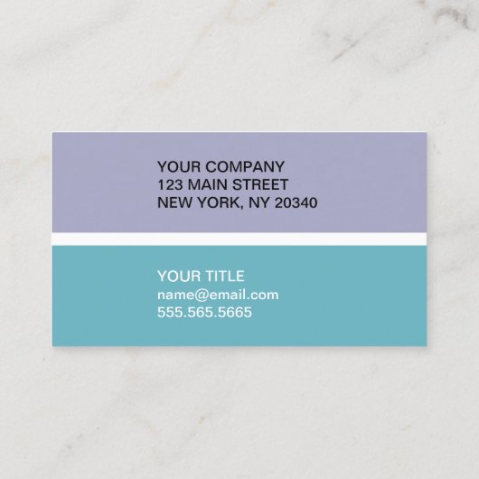 Moderner Monogram-Farbblock Visitenkarte (Rückseite)