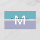 Moderner Monogram-Farbblock Visitenkarte (Vorderseite)