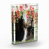 Moderner Monogram Floral Wedding Foto Block (Links)