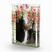 Moderner Monogram Floral Wedding Foto Block (Rechts)
