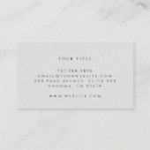 Moderner Monogram Foto Minimalistisch Linen Effekt Visitenkarte (Rückseite)