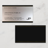 Moderner Monogram Glamour Gold Silver Nice Visitenkarte (Vorne/Hinten)