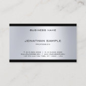 Moderner Monogram Glamour Silver Look modisch Visitenkarte (Rückseite)