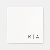 Moderner Monogram-Hochzeitcocktail Napkin Serviette (Vorderseite)