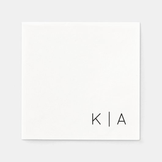 Moderner Monogram-Hochzeitcocktail Napkin Serviette (Vorderseite)