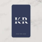 Moderner Monogram Individuelle Name Dark Navy Blue Visitenkarte (Vorderseite)