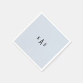 Moderner Monogram Light Blue Cocktail Serviette (Ecke)