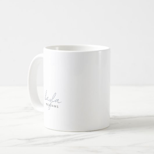 Moderner Monogram Name Minimalistisch Stilvoll Kaffeetasse (Vorderseite Links)
