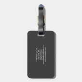 Moderner Monogram Schlicht Grau Trendy Add Name Gepäckanhänger (Rückseite vertikal)