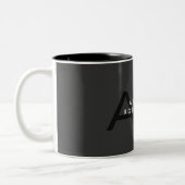 Moderner Monogram Schlicht Grau Trendy Add Name Zweifarbige Tasse (Links)