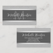 Moderner Monogram Silver Makeup Artist Friseur Sal Visitenkarte (Vorne/Hinten)