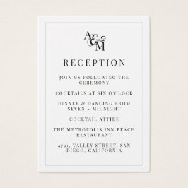 Moderner Monogram Simple Elegant Wedding Empfang