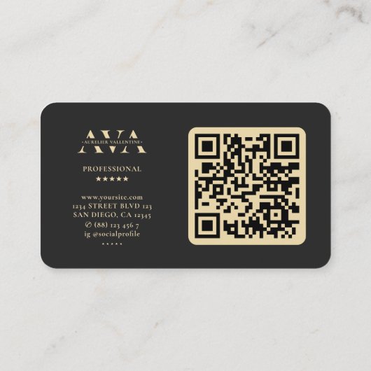 Moderner Monogram Software Engineer Black Visitenkarte (Rückseite)