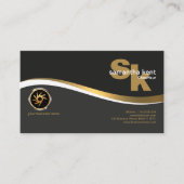 Moderner Monogram Stylischer Gold Wave Chauffeur Visitenkarte (Vorderseite)