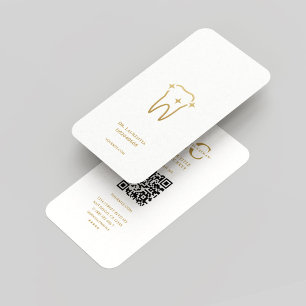Moderner Monogram Zahnarzt Orthodontist White Gold Visitenkarte