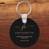 Moderner Monogramm-Abschluss Schlüsselanhänger (Vorderseite)