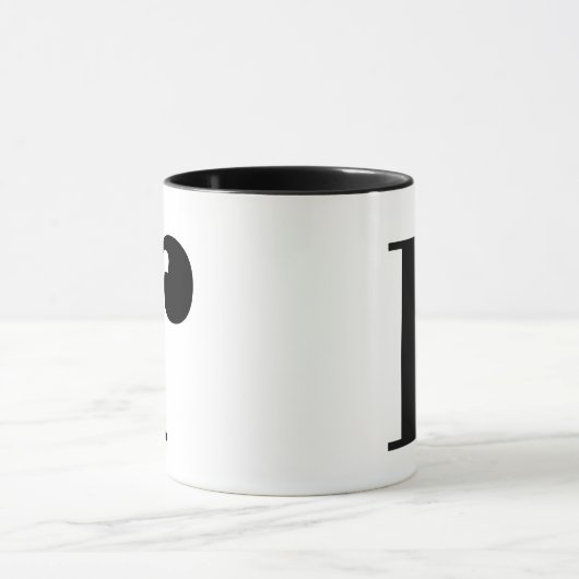 Moderner Monogramm-Anfangsbuchstaben oder Schwarz/ Tasse (Zentrum)