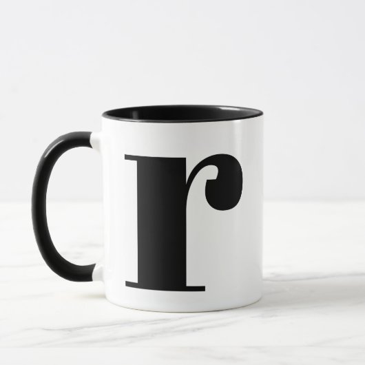 Moderner Monogramm-Anfangsbuchstaben oder Schwarz/ Tasse (Links)