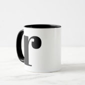 Moderner Monogramm-Anfangsbuchstaben oder Schwarz/ Tasse (Vorderseite Links)