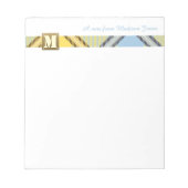 Moderner Monogramm Beruflicher Skriptname Tartan Notizblock (Vorderseite)