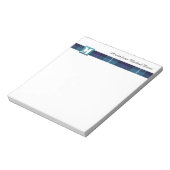 Moderner Monogramm Beruflicher Skriptname Tartan Notizblock (Rotiert)