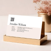 Moderner monogramm Circle Wappen Custom Foto QR Co Visitenkarte