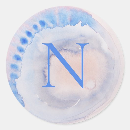 Moderner Monogramm Gefärbte Krawatte Klassischer R Runder Aufkleber (Vorderseite)