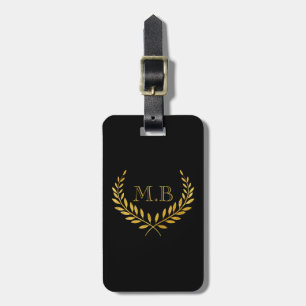 Moderner Monogramm-Gepäckanhänger mit Lederband Gepäckanhänger