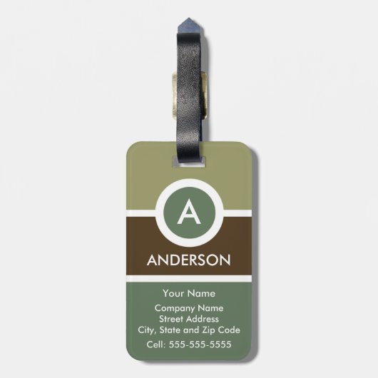 Moderner Monogramm-Geschäfts-Gepäckanhänger - Gepäckanhänger (Rückseite vertikal)