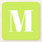 Moderner, monogramm-grüner, individueller Anfangsb Rechteckiger Pappuntersetzer (Vorderseite)