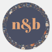 Moderner Monogramm-Hochzeitstil-Umschlag Aufkleber (Vorderseite)