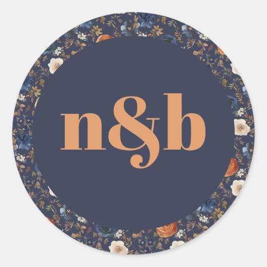 Moderner Monogramm-Hochzeitstil-Umschlag Aufkleber (Vorderseite)