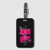 Moderner Monogramm-Individuelle Name Gepäckanhänger (Vorderseite Vertikal)