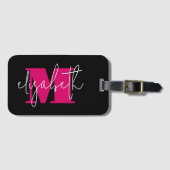 Moderner Monogramm-Individuelle Name Gepäckanhänger (Vorderseite (Horizontal))