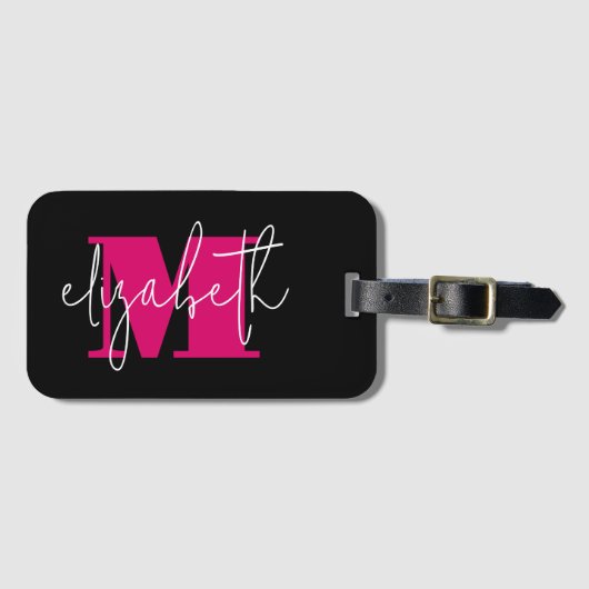 Moderner Monogramm-Individuelle Name Gepäckanhänger (Vorderseite (Horizontal))
