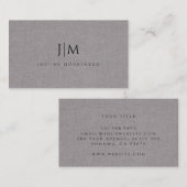 Moderner Monogramm Minimalistisch dunkelgrauer Lin Visitenkarte (Vorne/Hinten)