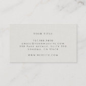 Moderner Monogramm-Minimalistischer, leichter, gra Visitenkarte (Rückseite)