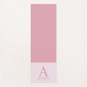 Moderner Monogramm Name Minimal rosa Yogamatte (Vorderseite)