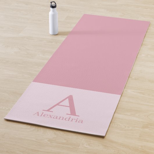 Moderner Monogramm Name Minimal rosa Yogamatte (Beispiel)