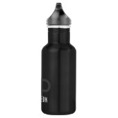Moderner Monogramm Name Schwarz Grau Personalisier Edelstahlflasche (Rechts)