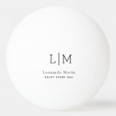 Moderner Monogramm-Name  Tischtennisball (Vorderseite)