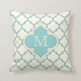 Moderner Monogramm Quatrefoil Kissen