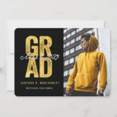 Moderner, muffiger Gold GRAD Stilvoller Foto Absch Ankündigung (Vorderseite)