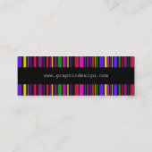 Moderner multi Farbbarcode Mini Visitenkarte (Rückseite)