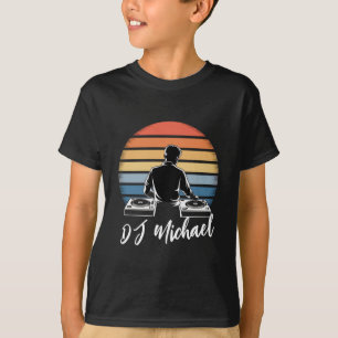 Moderner Musik DJ Mixer Retro Personalisierter Nam T-Shirt