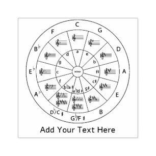 Moderner musikalischer Zirkel von Fifths for Music Gummistempel
