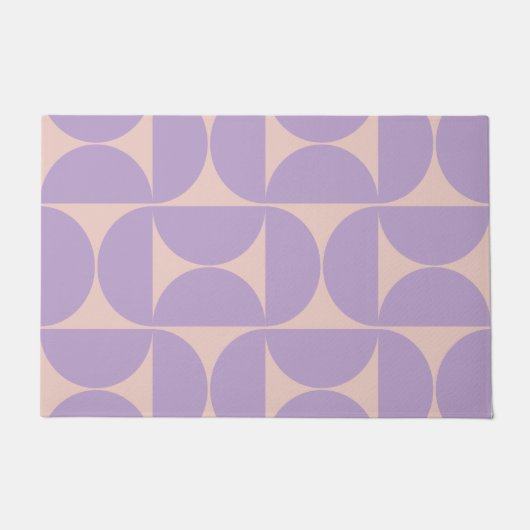 Moderner Musterlavender Mitte des Jahrhunderts Fußmatte (Vorderseite)