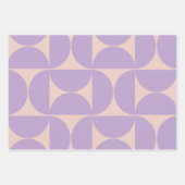 Moderner Musterlavender Mitte des Jahrhunderts Geschenkpapier Set (Vorderseite 2)